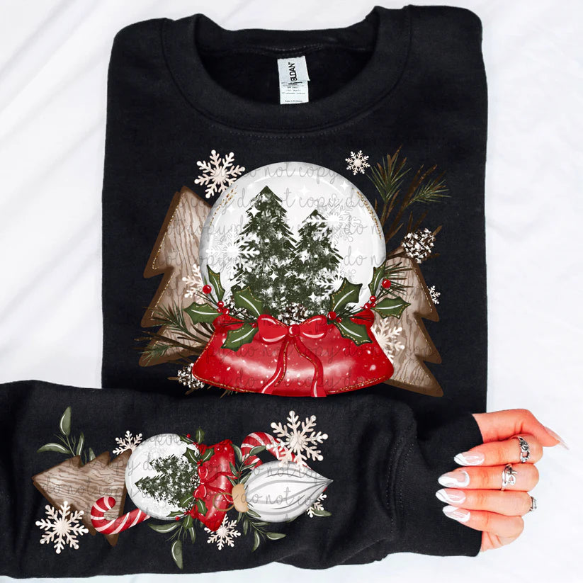 Winter snow globe scene DTF Transfer