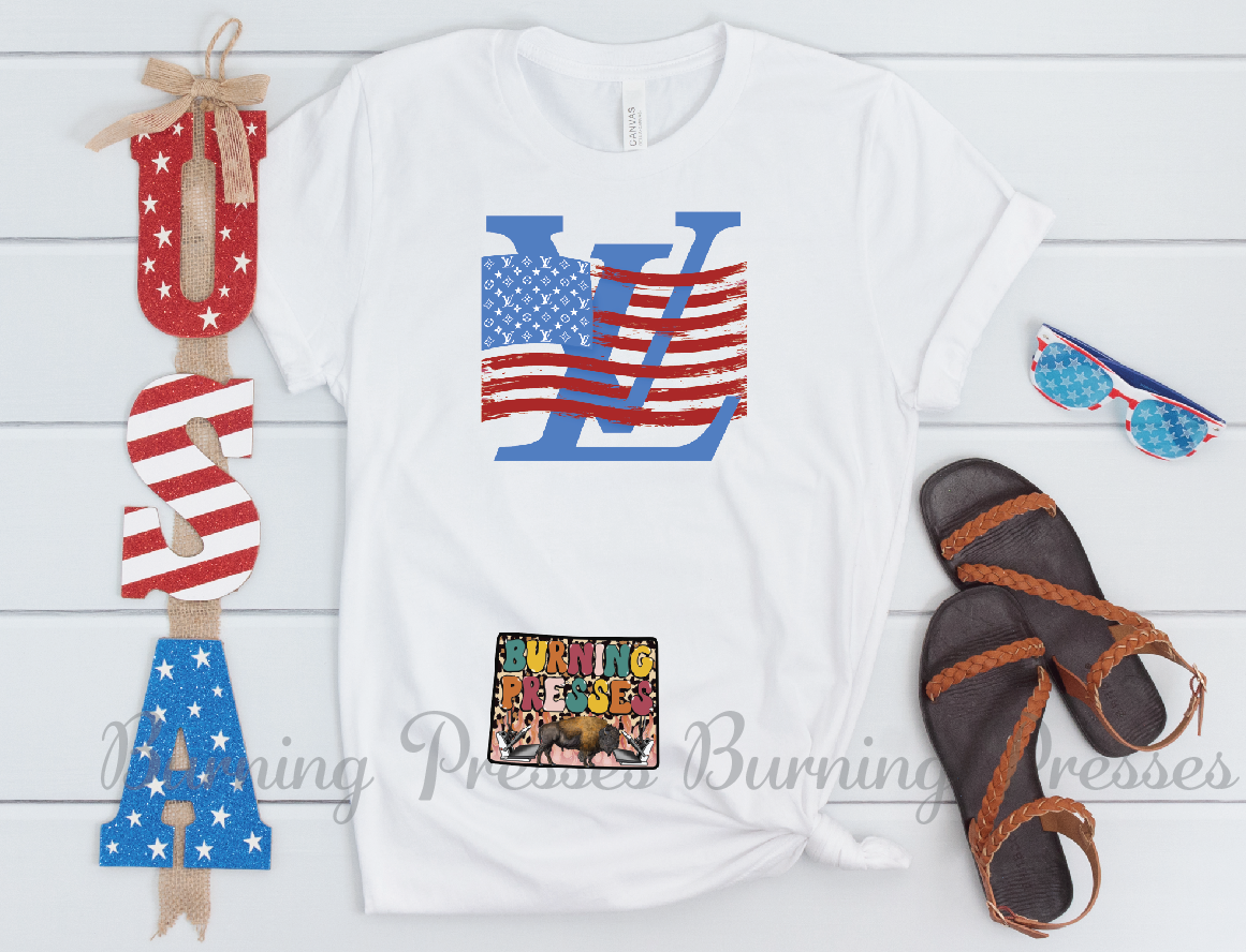 1483 LV Lite Blue & Red DTF/Sublimation Transfer