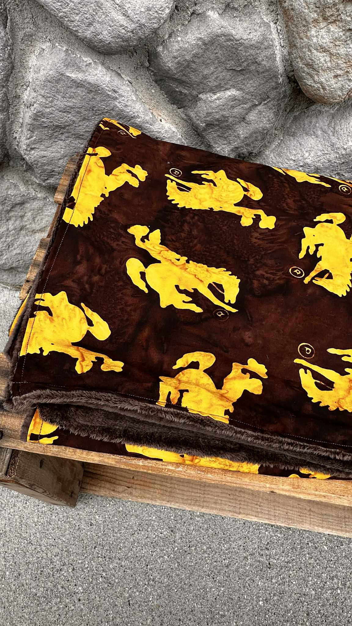 Wyoming Cowboys Minky Baby Blanket