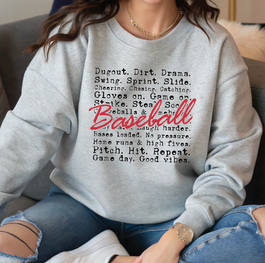 3573 Baseball words DTF/Sublimation Transfer