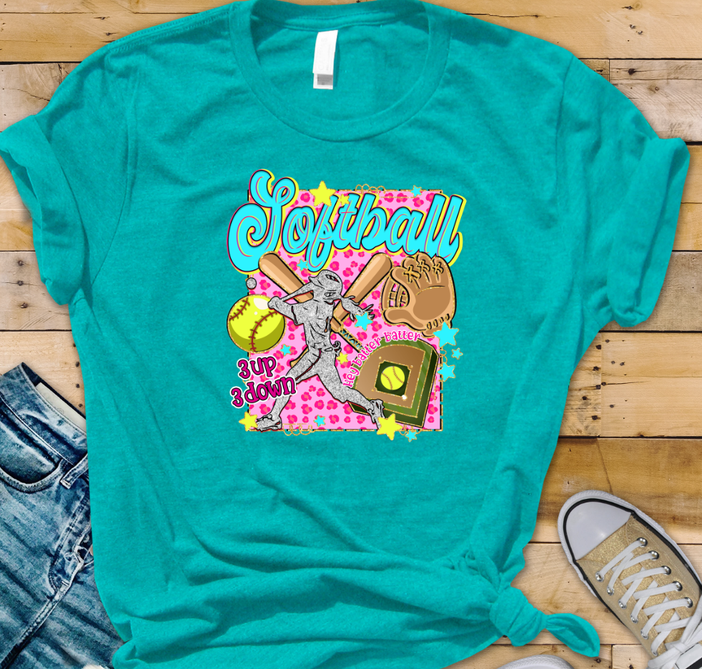 3579 Softball 3 up 3 down DTF/Sublimation Transfer