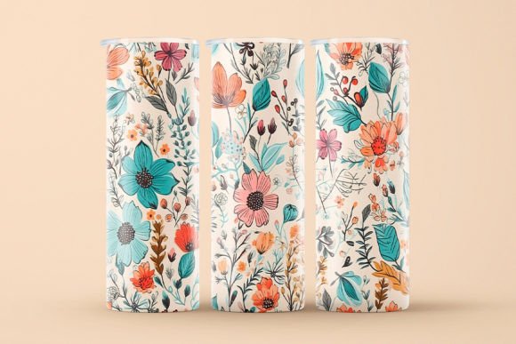 3619 Floral Sublimation Transfer for 20oz Tumbler