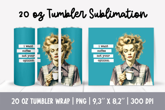 3621 Retro Housewife Sublimation Transfer for 20oz Tumbler