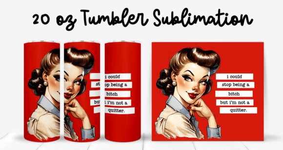 3622 Retro funny housewife Sublimation Transfer for 20oz Tumbler