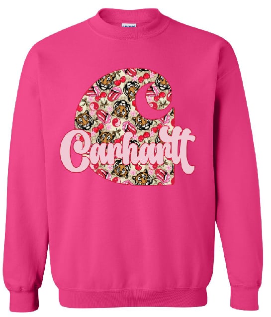 Pink tiger's cherries car DTF Transfer