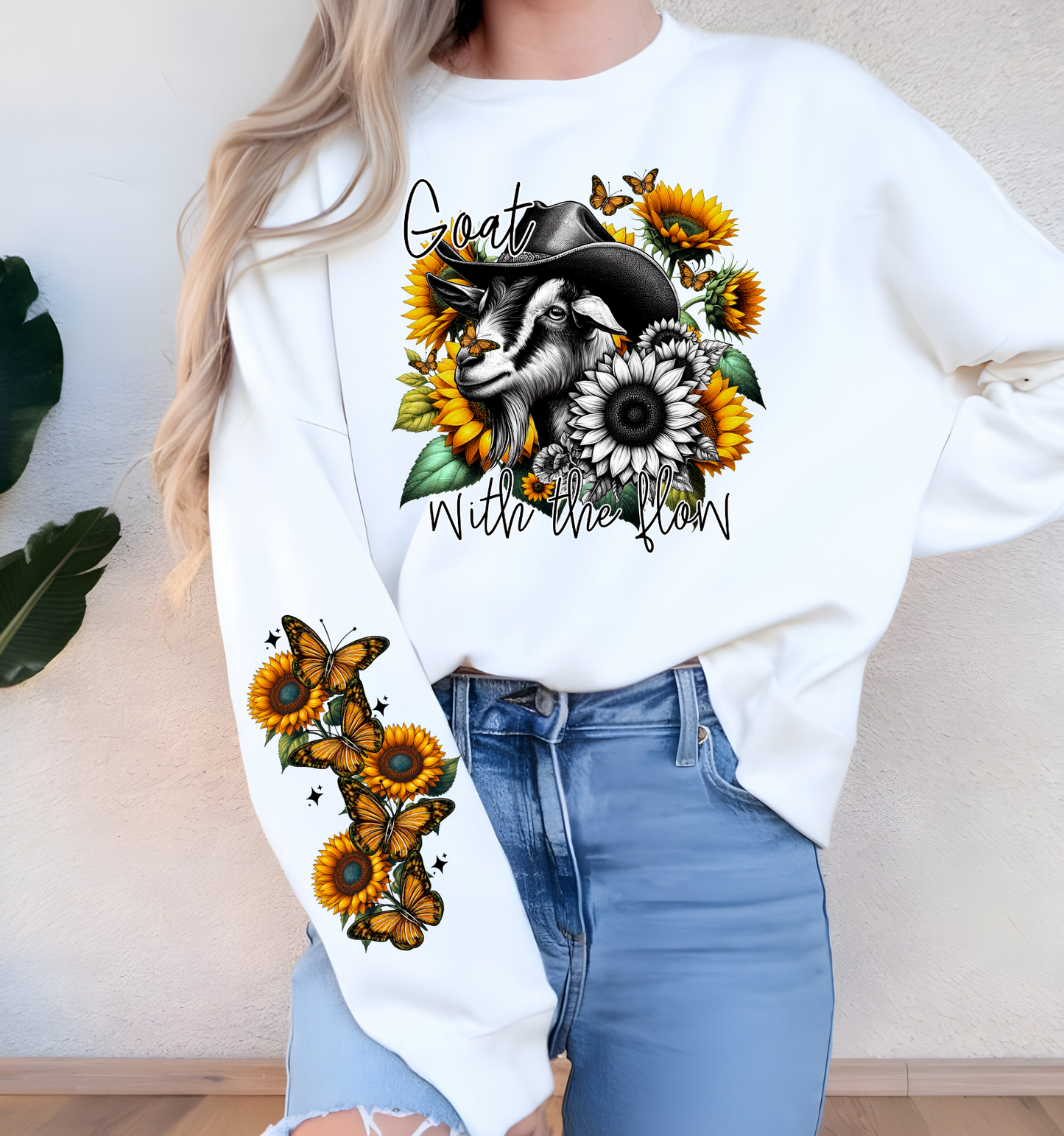 3397 Goat with the flow with Sleeve DTF/Sublimation Transfers