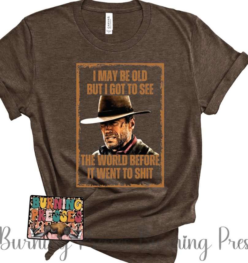 1528 I may be old but I got to see the world before it went to shit DTF/Sublimation Transfer