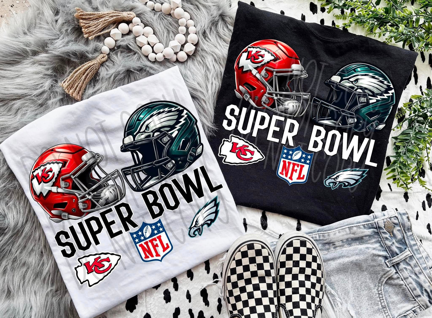 SUPER BOWL white or black writing DTF/Sublimation Transfer
