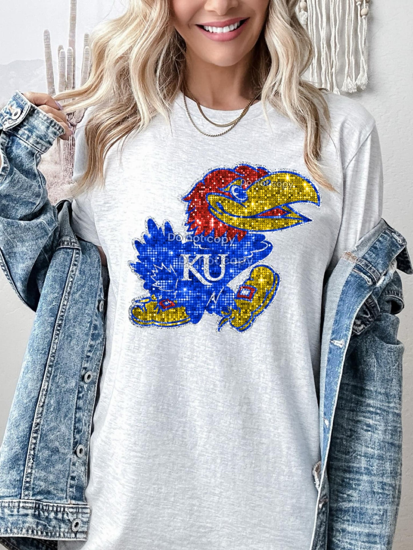 Kansas Faux glitter basketball DTF Transfer