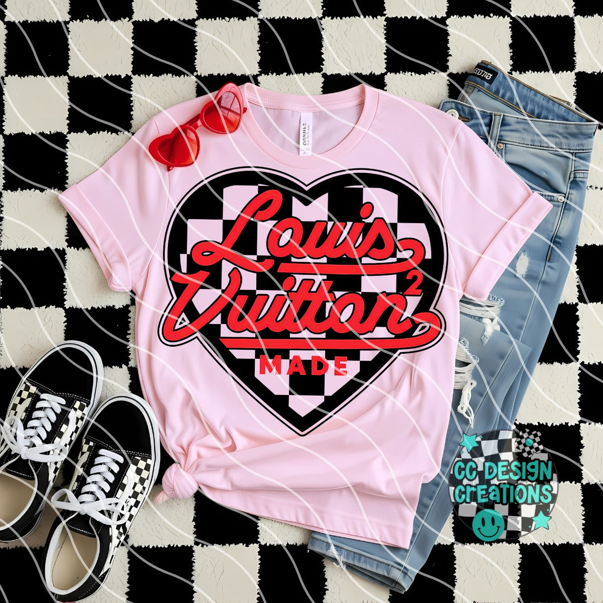 Choose Checkered Heart DTF Transfer