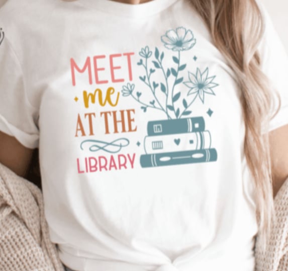 Meet me at the Library DTF transfer