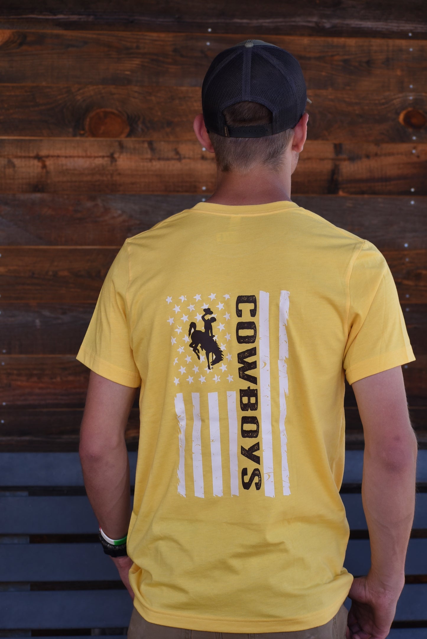 Wyoming Flag T-shirt Gold and Brown
