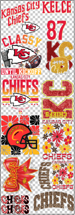 Kansas City Football Premade DTF Gang Sheet 21 x 60