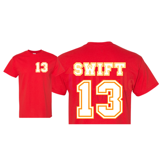 TAYLOR SWIFT KC CHIEFS JERSEY 13 SAYINGS DTF transfers