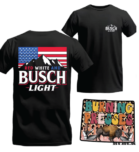 Red White and B Beer DTF/Sublimation Transfers