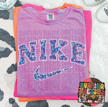 Flowered Swoosh DTF Transfer