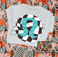 Checkered Teal LL DTF Transfer