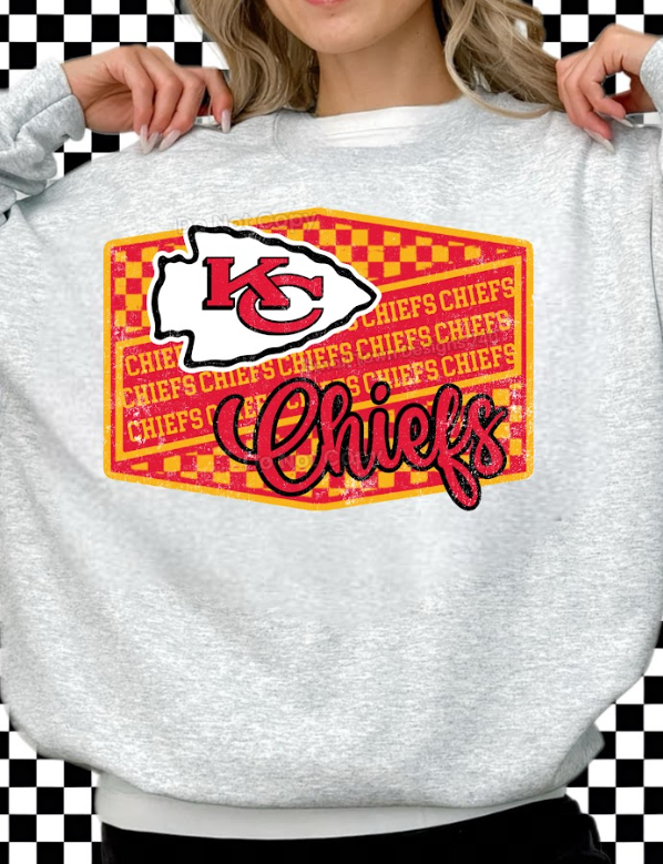 KC Checkered Football DTF Transfer