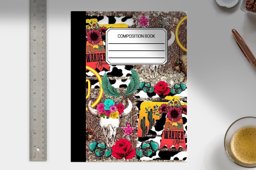 Western Collage Composition Notebook or Print do It yourself