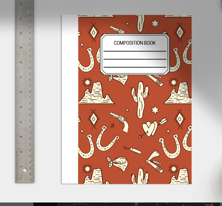 Western orange Composition Notebook or Print do It yourself