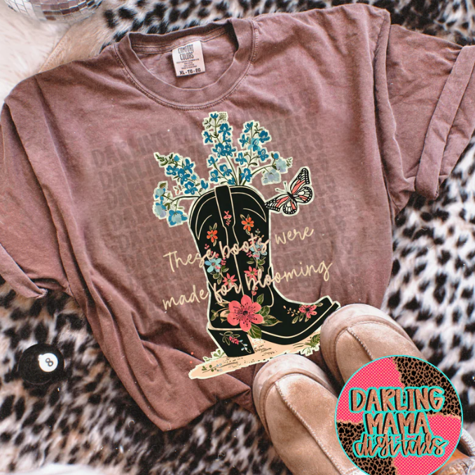 These boots are made for blooming DTF Transfer
