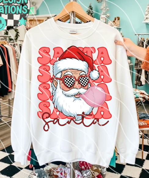 Santa Claus blowing bubble DTF Transfer