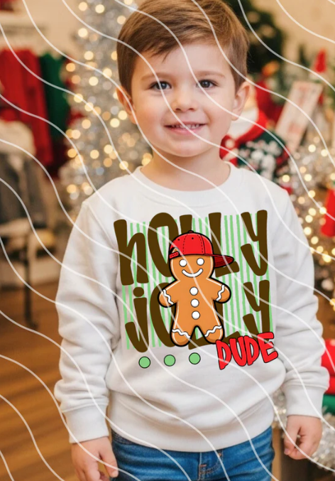 Holly Jolly Dude DTF Transfer