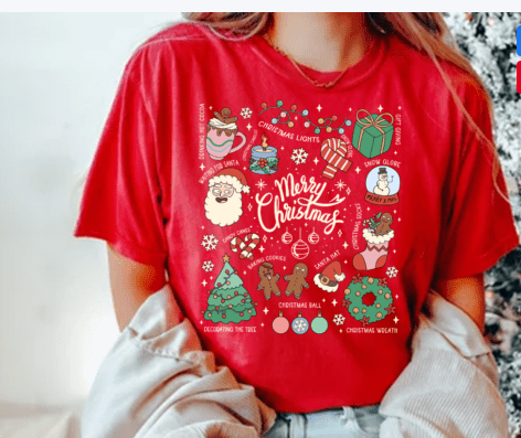 Retro Christmas doodles DTF Transfer