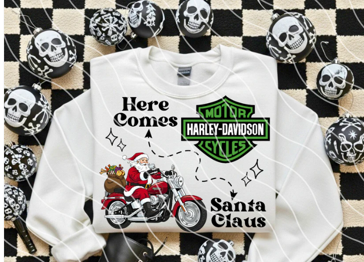Motorcycle Christmas four choices DTF Transfer