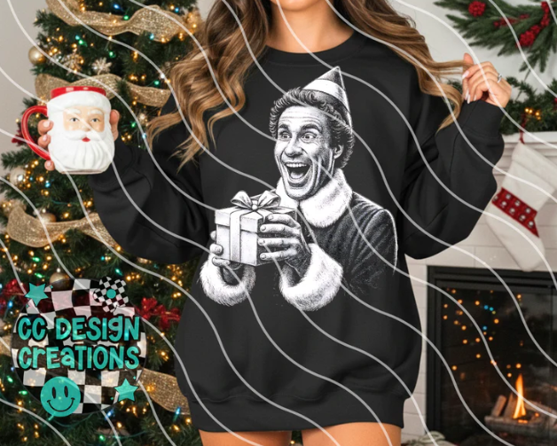 Movie actor black and white Christmas DTF Transfer