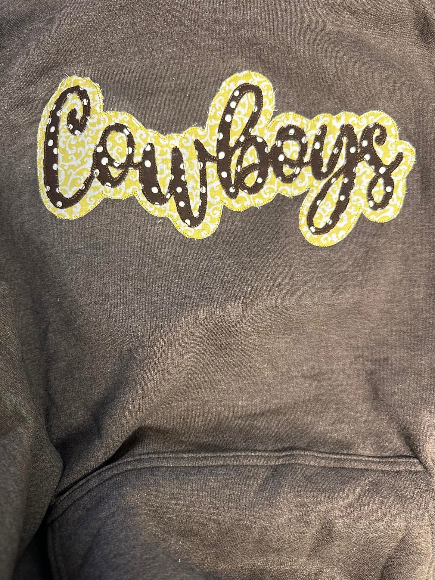 Embroidery Applique Cowboys Hoodie