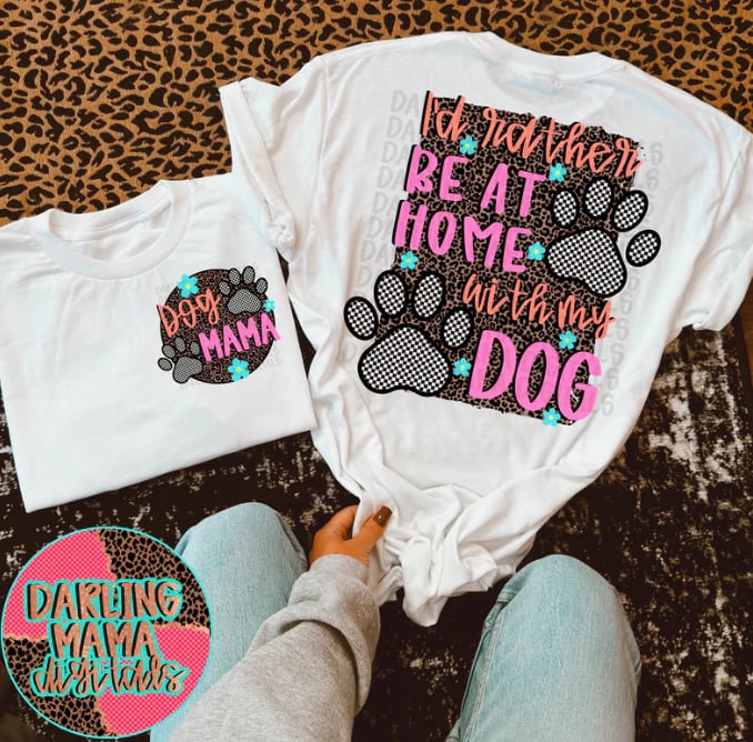 Dog Mama with Pocket and Back DTF Transfer