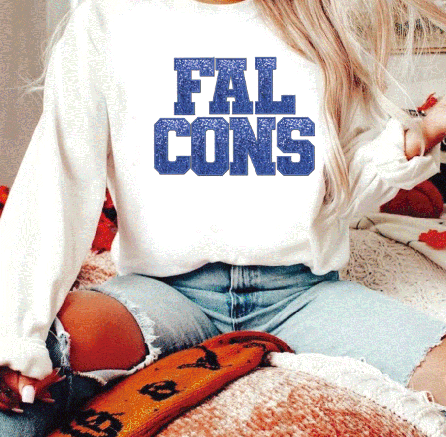 Falcons embroidery sequin DTF Transfer