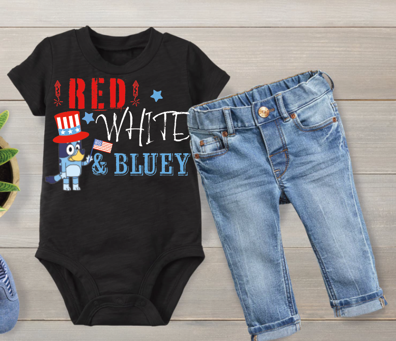 Red White and Bluey DTF Transfer