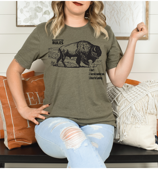 WY Wildlife Rules T-Shirt-Brace for Landing