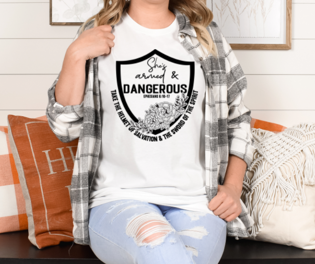 3523 She is armed and Dangerous DTF/Sublimation Transfer