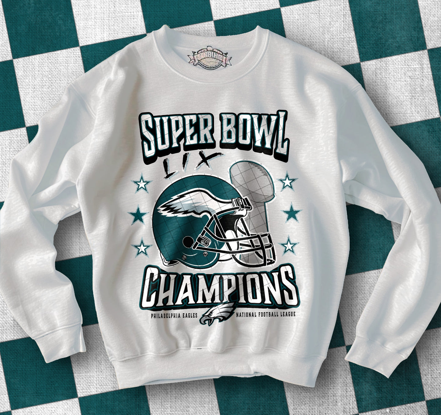 SUPER BOWL LIV Champion stars black or white writing DTF/Sublimation Transfer