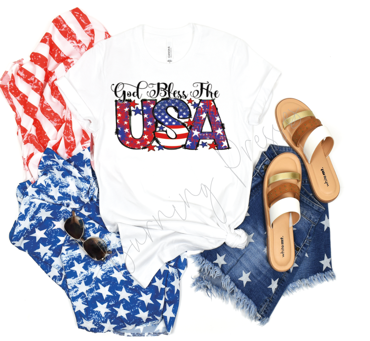 God Bless The USA DTF Transfer