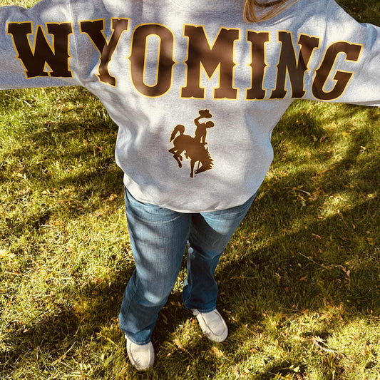 Large WYOMING varsity Crewneck
