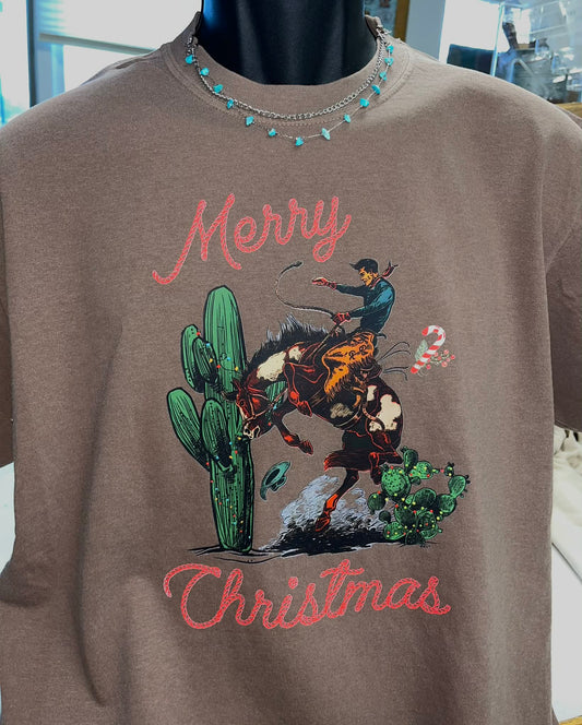 Western Merry Christmas Comfort Colors T-shirt