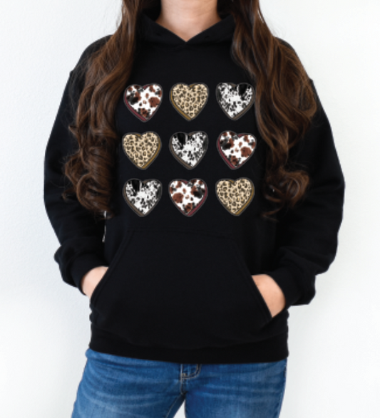 1004 Cow print western hearts DTF/Sublimation Transfer