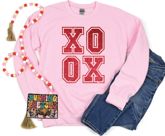 1015 Faux glitter red glitter XOXO DTF/Sublimation Transfer