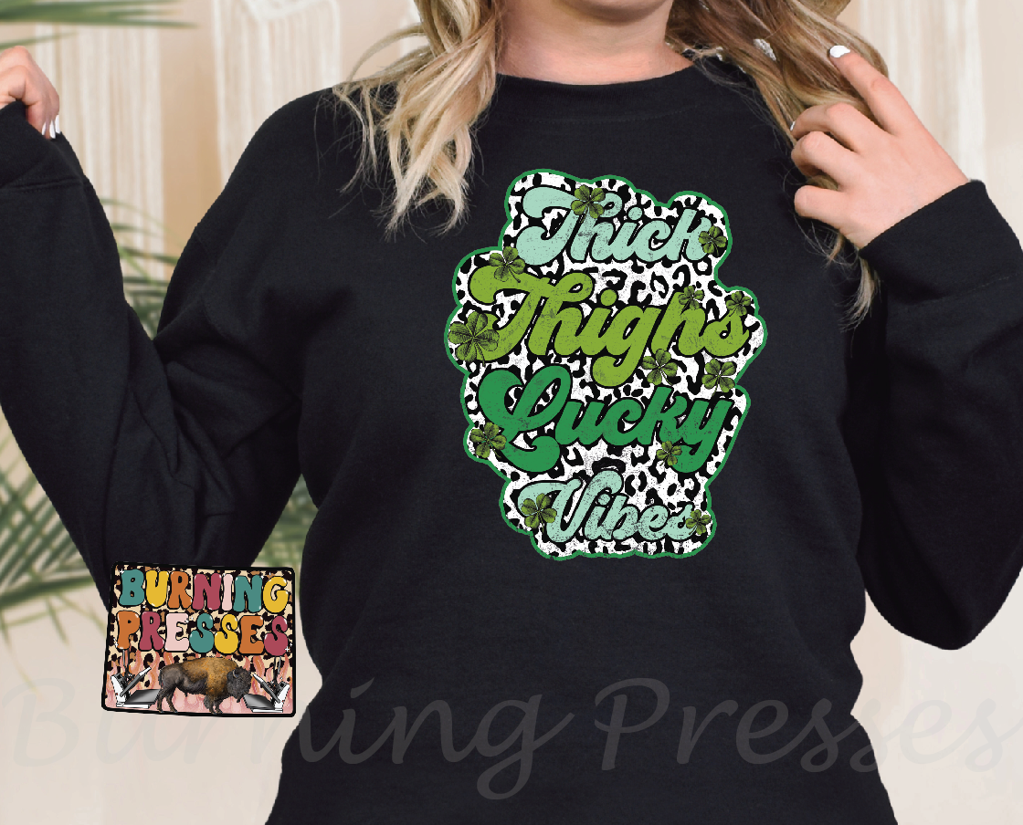 1048 Thick Thighs Lucky Vibes DTF/Sublimation Transfer