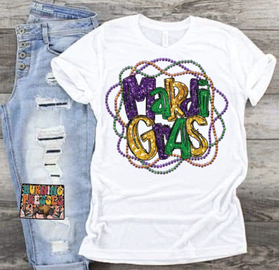 1158 Mardi Gras beads DTF/Sublimation Transfer