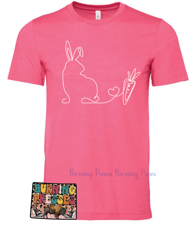 1215 Rabbit and carrot outline DTF/Sublimation Transfer