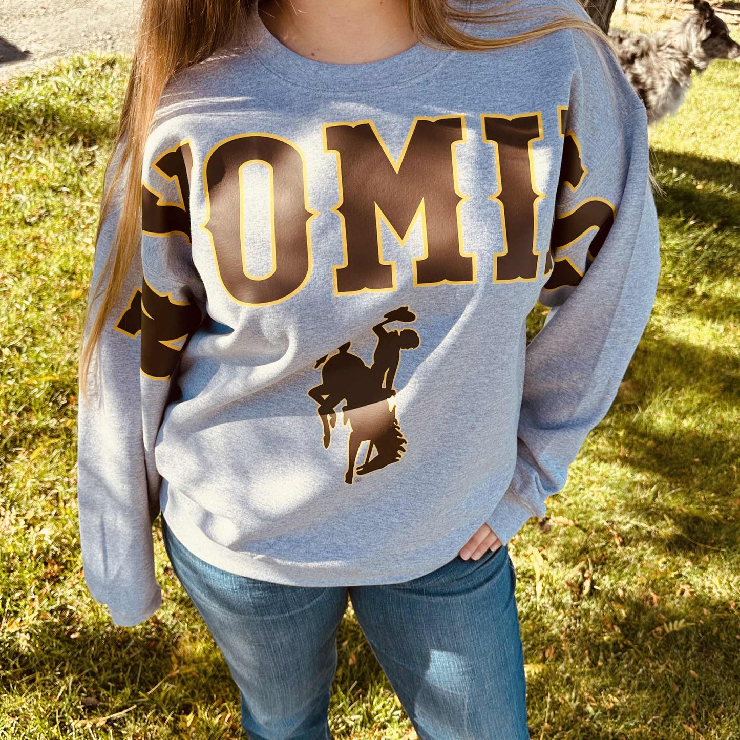 Large WYOMING varsity Crewneck