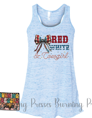 1501 Red White Cowgirl DTF/Sublimation Transfer