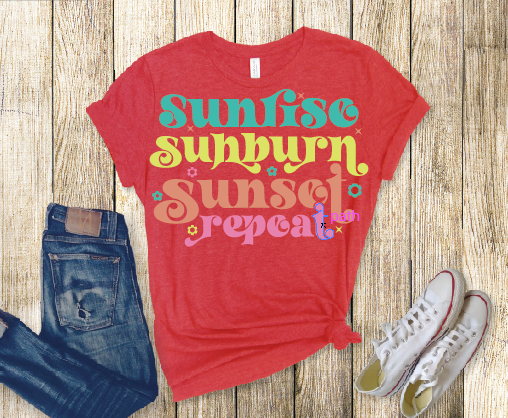 1517 Sunrise Sunburn Sunset Repeat DTF/Sublimation Transfer