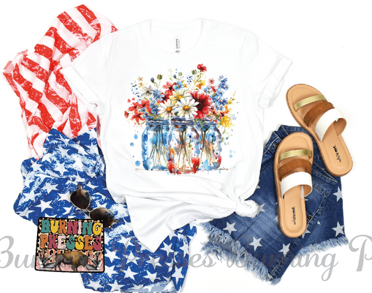 1589 4th of July Flowers Sublimation/DTF Transfer