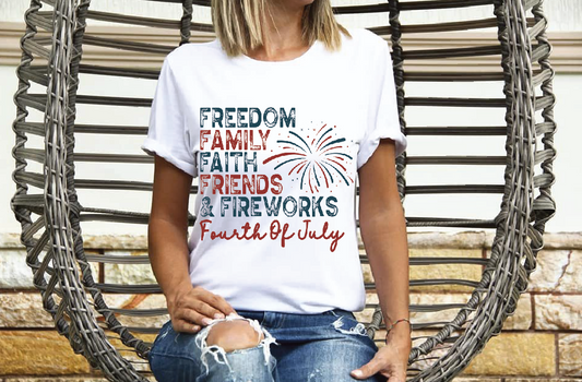 1618 Freedom Family Faith Friends Fireworks Sublimation/DTF Transfer